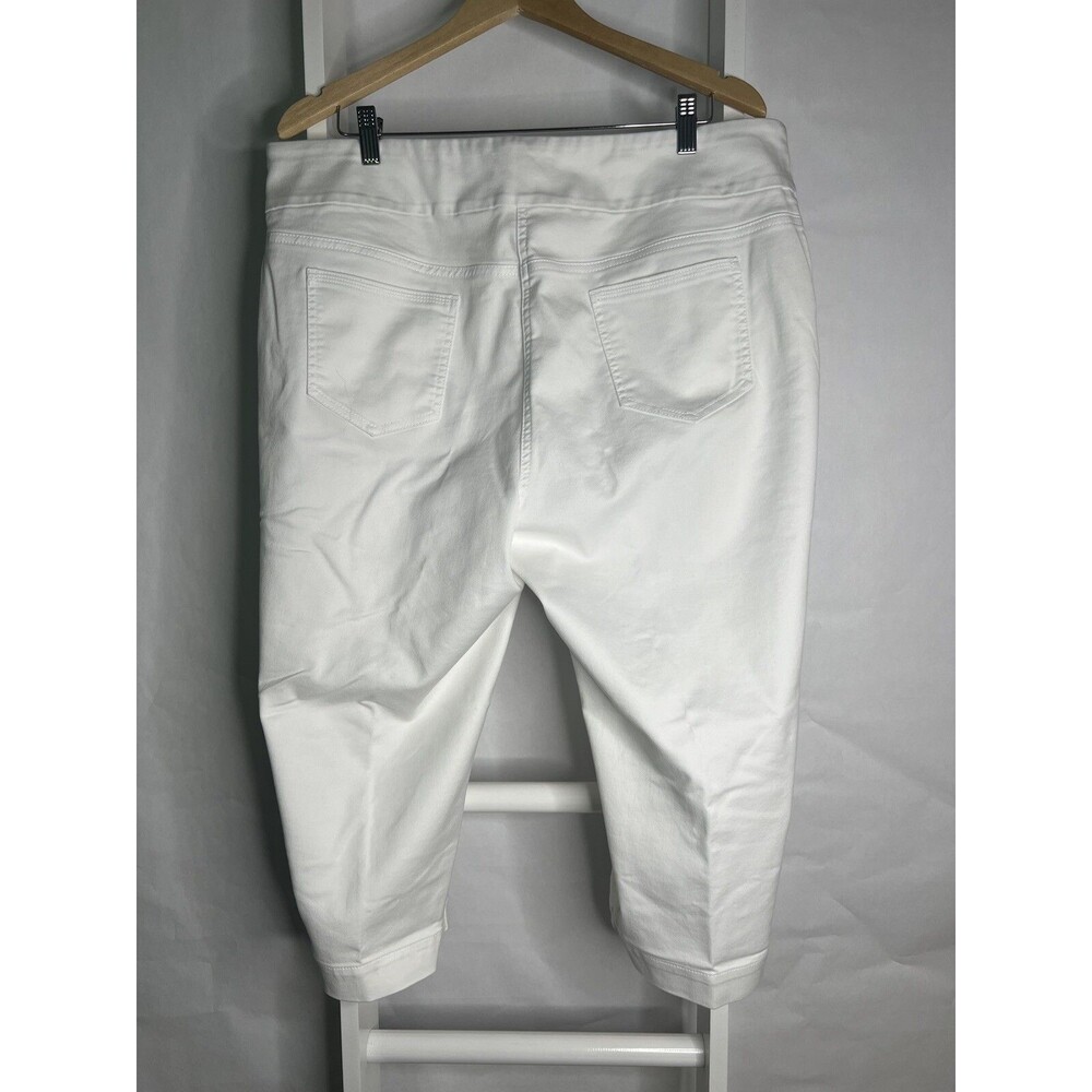 Westbound Woman 20W White Crop Pants Stretch Pockets 21 in Inseam Med Wt Fabric - Picture 13 of 14